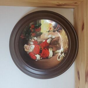 "Santa's By The Fire" by Tom Browning Art Plate